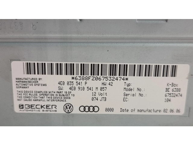 Блок управления 4E0035541P, 4E0910541M   Audi Q7 4L