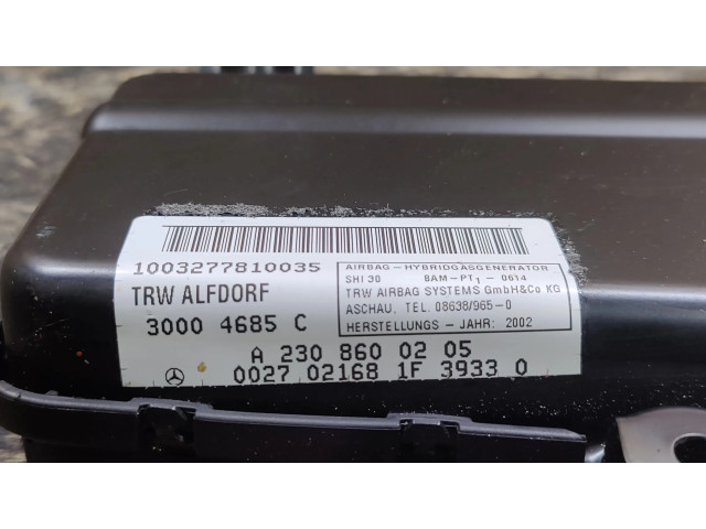 Подушка безопасности двери A2308600205, 002702168   Mercedes-Benz SL AMG R230