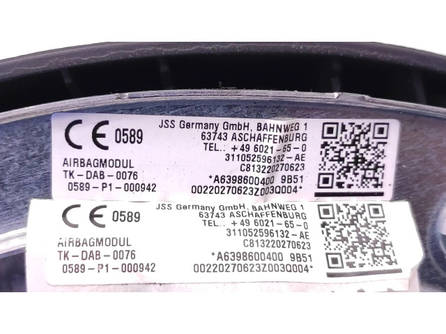 Подушка безопасности водителя 3052016, A6398600400   Mercedes-Benz Vito Viano W639