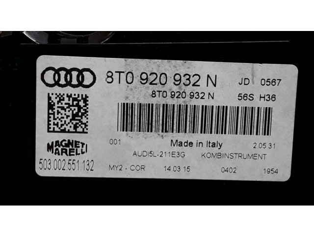 Přístrojová deska  Audi A5 8T 8F 2015 8T0920932N  