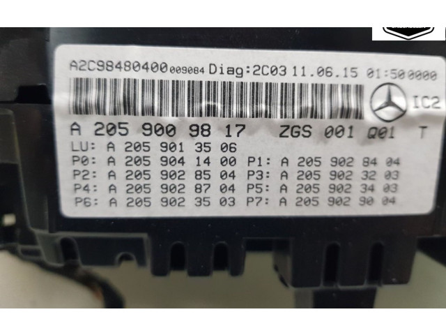 Přístrojová deska  Mercedes-Benz C W205 2015 A2059009817  