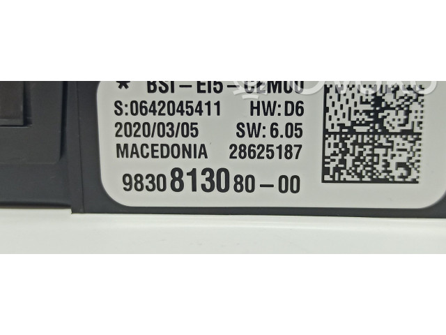 Pojistková skříňka Řídící jednotka BSM 9830813080, 1638000380   Peugeot 508 2020