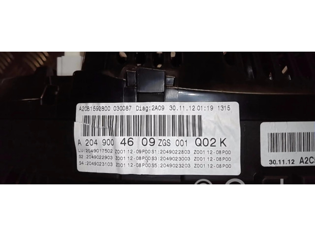 Přístrojová deska  Mercedes-Benz C W204 2012 2049004609  