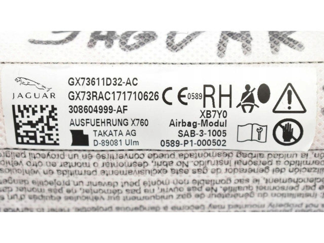 Подушка безопасности в сиденье GX73611D32AC, GX73611D32AC   Jaguar E-Pace