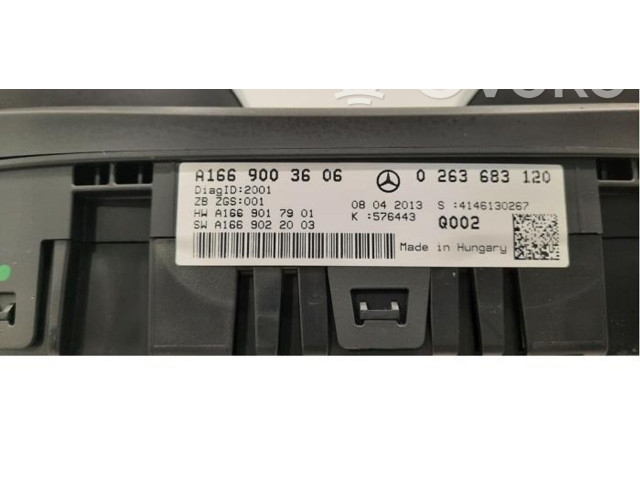 Přístrojová deska  Mercedes-Benz GL X166 2013 A1669003606  