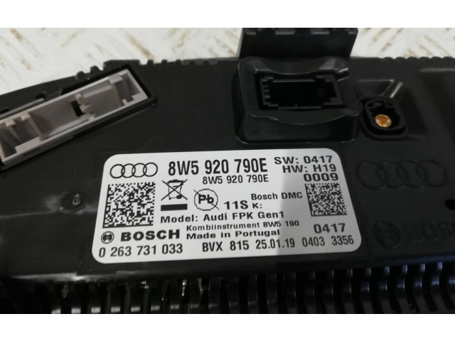 Přístrojová deska  Audi A5 2019 8W5920790E, 0263731033  