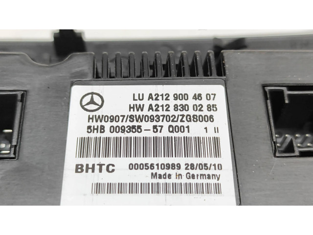 Блок управления климат-контролем A2128300285, 5HB00935557   Mercedes-Benz E W212