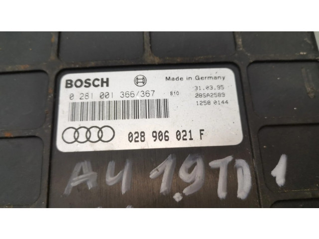 Блок управления двигателя 028906021F, 0281001366   Audi A4 S4 B5 8D