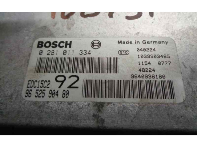 Řídící jednotka 9652590480, 0281011334   Peugeot 807 2004