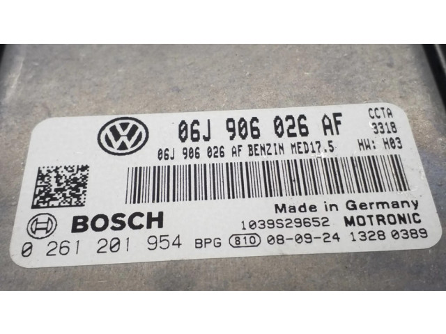 Блок управления двигателем Блок управления 06J906026AF, 0261201954   Volkswagen PASSAT CC