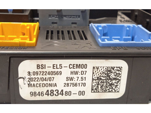 Pojistková skříňka Řídící jednotka BSM 9846483480   Peugeot 5008 2022