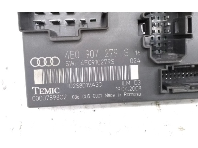 Zámek zadních dveří 4E0907279S, 4E0910279S   Audi A8 S8 D3 4E 2008