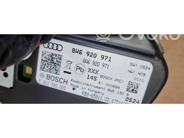 Přístrojová deska  Audi A5 2017 8W6920971, 0263740003  
