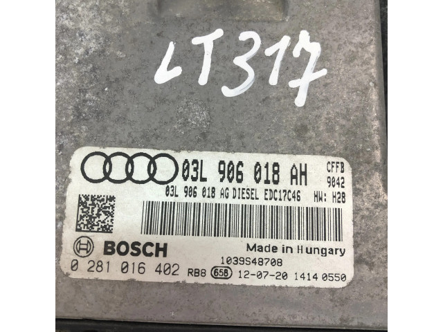 Блок управления двигателем Блок управления 03L906018AH, 0281016402   Audi A3 S3 8P