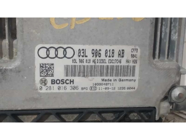 Блок управления двигателя 03L906018AB, 0281016306   Audi A3 S3 8P