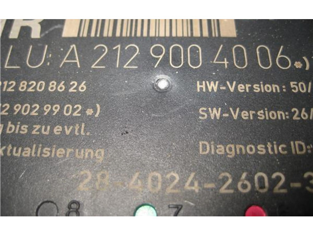Блок управления центрального замка A2129004006   Mercedes-Benz E W212