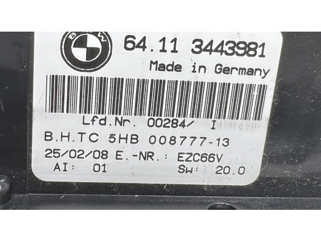 Блок управления климат-контролем 00877713, 3443981   BMW X3 E83