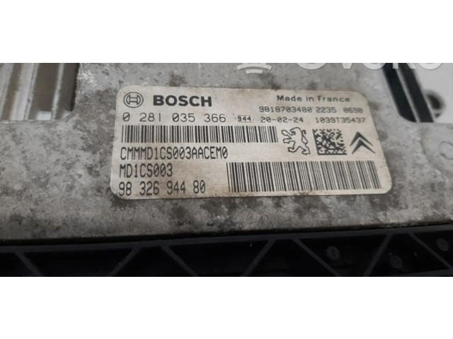 Řídící jednotka 9832694480   Peugeot Partner III 2020