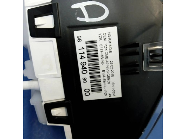 Přístrojová deska  Peugeot 2008 I 2015 9811494080, CUADROINSTRUMENTOS  
