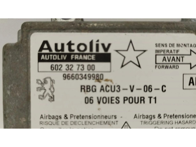 Блок подушек безопасности 9660349980, CENTRALITAAIRBAG   Peugeot 206+