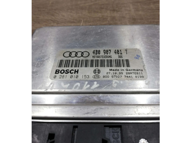 Блок управления двигателем Блок управления 4b0907401t, 0281010153   Audi A6 S6 C5 4B
