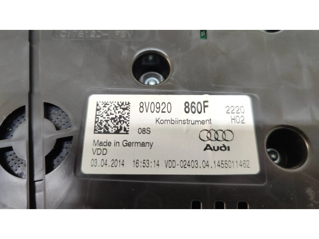 Панель приборов 8V0920860F, VDD0240304   Audi A3 S3 8V       