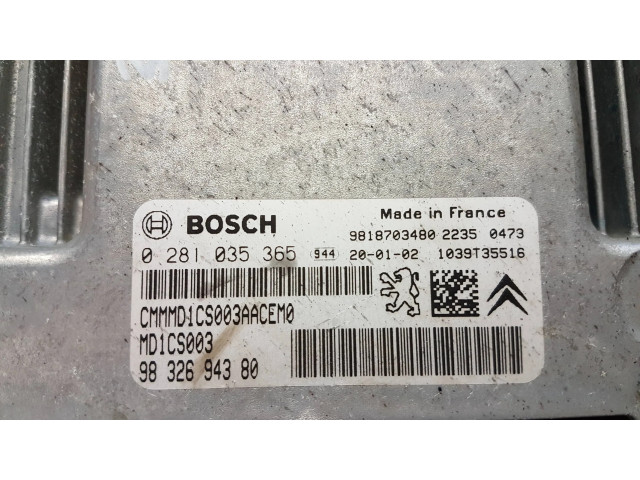 Řídící jednotka 9832694380, 0281035365   Peugeot 3008 II 2020