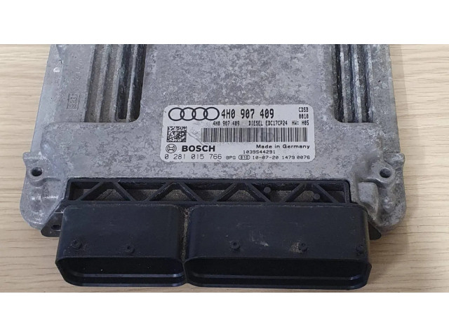 Блок управления двигателя 4H0907409, 0281015766   Audi A8 S8 D4 4H