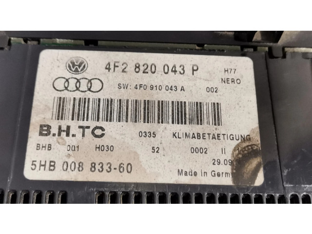 Блок управления климат-контролем 4F2820043P, 4F0910043A   Audi A6 Allroad C5