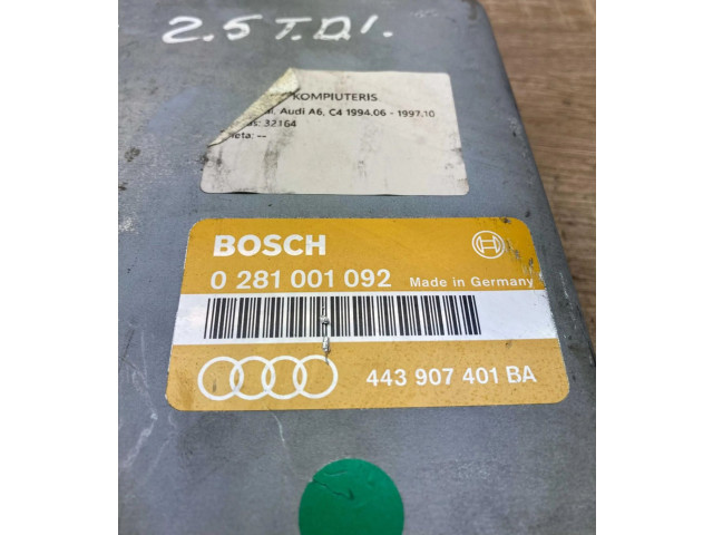 Řídící jednotka 443907401BA, 0281001092   Audi 100 S4 C4 1990