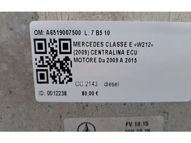 Řídící jednotka A6519007500, A6519007500   Mercedes-Benz E W212 2009