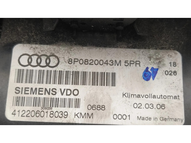 Блок управления климат-контролем 8P0820043M   Audi A3 S3 8P