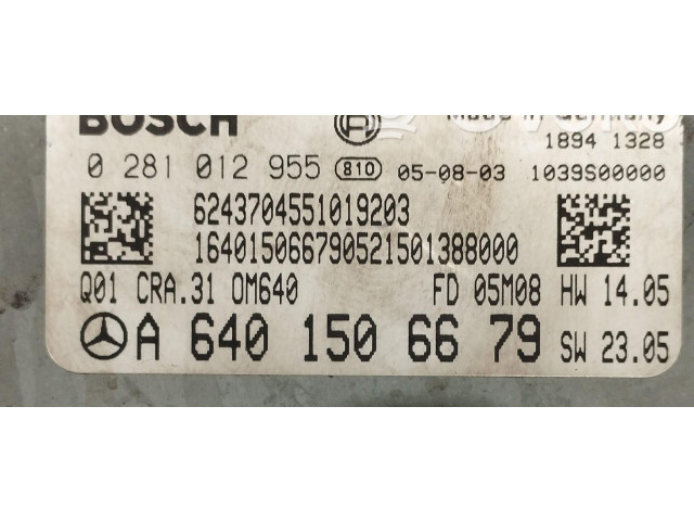 Řídící jednotka 0281012955, 0281012955   Mercedes-Benz B W245 2007