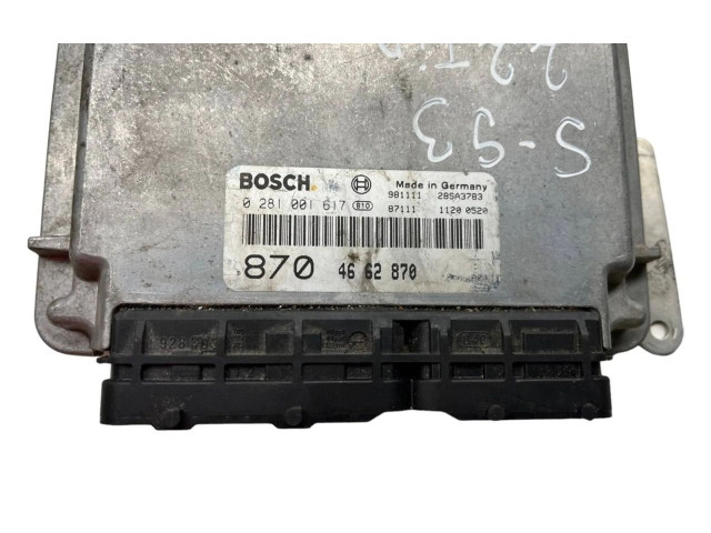 Блок управления двигателя 0281001617, 8704662870   Saab 9-3 Ver1