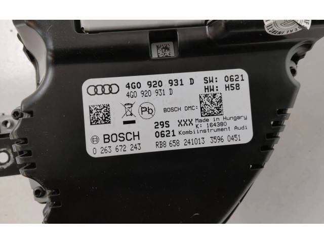 Панель приборов 4G0920931D, 0263672243   Audi A6 S6 C7 4G       