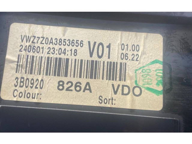 Přístrojová deska  Volkswagen PASSAT B5.5 2003 3B0920826A, VWZ7Z0A3853656  