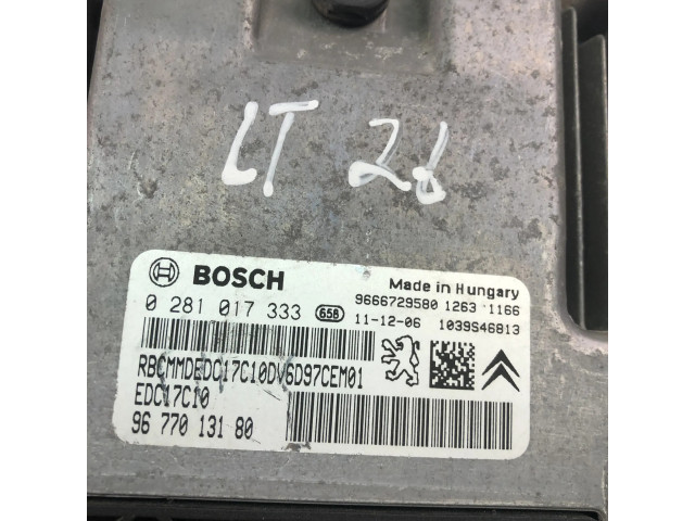 Řídící jednotka 9677013180, 0281017333   Peugeot 207 CC 2007