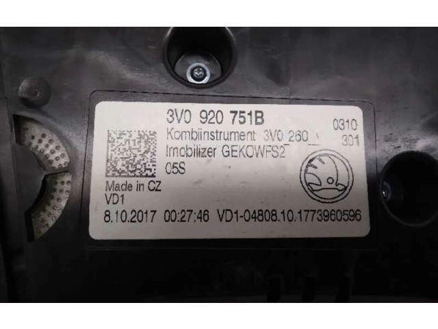 Přístrojová deska  Skoda Superb B8 (3V) 2017 3V0920751B  