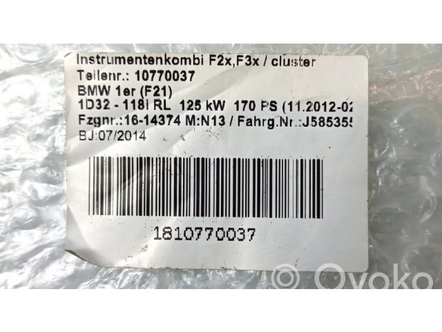 Přístrojová deska  BMW 1 F20 F21 2014 023920, 9365971  