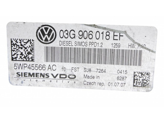 Řídící jednotka 03G906018EF, 5WP45566AC   Volkswagen Touran I 2003