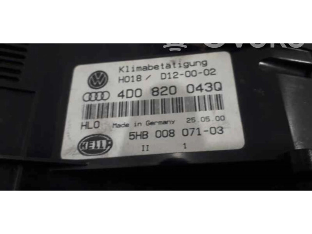 Блок управления климат-контролем 4D0820043Q   Audi A8 S8 D2 4D