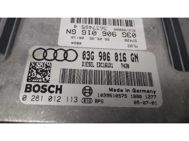 Блок управления двигателя 03G906016GN, 0281012113   Audi A4 Allroad