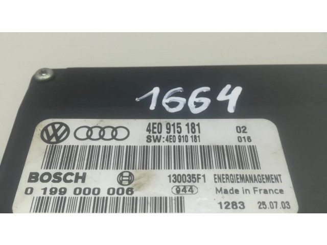 Блок управления 4E0915181, 4E0910181   Audi A8 S8 D3 4E