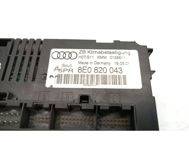 Блок управления климат-контролем 8E0820043   Audi A4 S4 B6 8E 8H