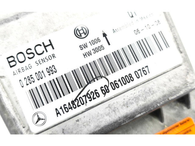 Блок подушек безопасности 0285001993, a1648207926   Mercedes-Benz ML W164