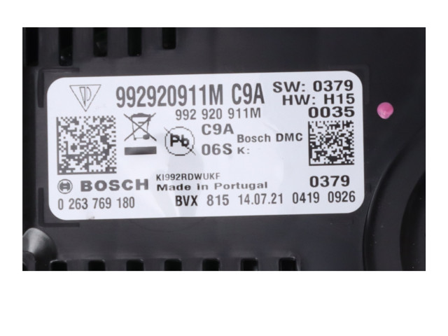 Přístrojová deska  Porsche 911 2021 992920911M  