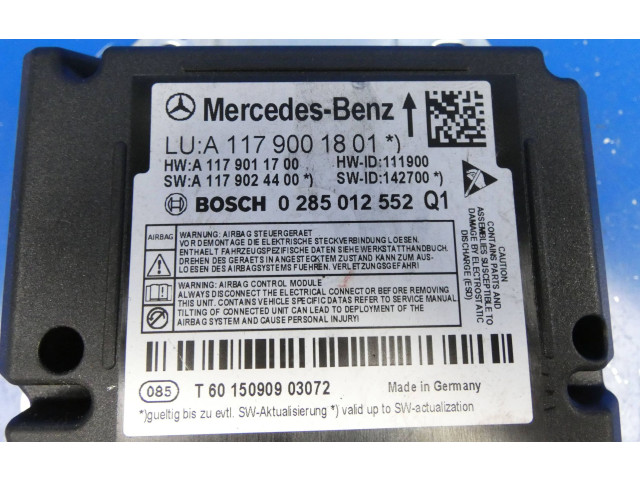 Блок подушек безопасности A1179001801, A1179024400   Mercedes-Benz CLA C117 X117 W117