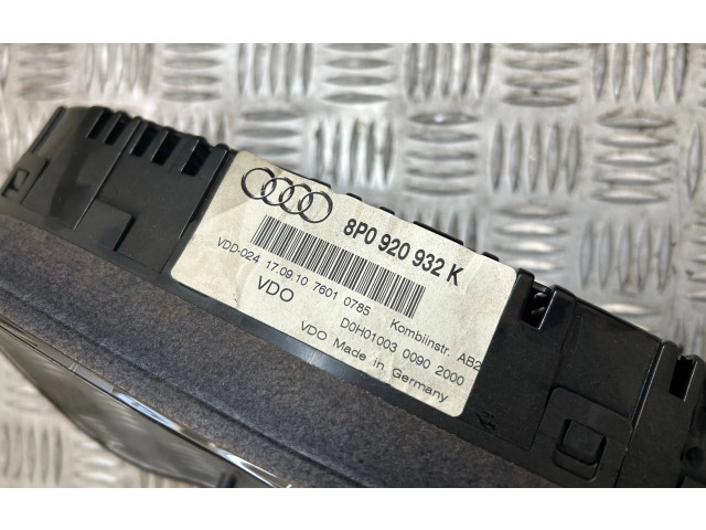 Přístrojová deska  Audi A3 S3 A3 Sportback 8P 2010 8P0920932K  
