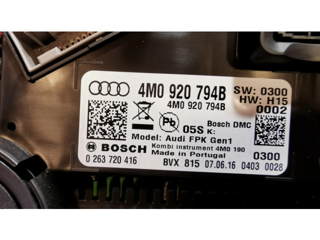 Панель приборов 4M0920794B, 0263720416   Audi Q7 4M       