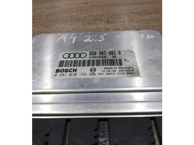 Блок управления двигателем Блок управления 8d0907401q, 0281010159   Audi A6 S6 C5 4B